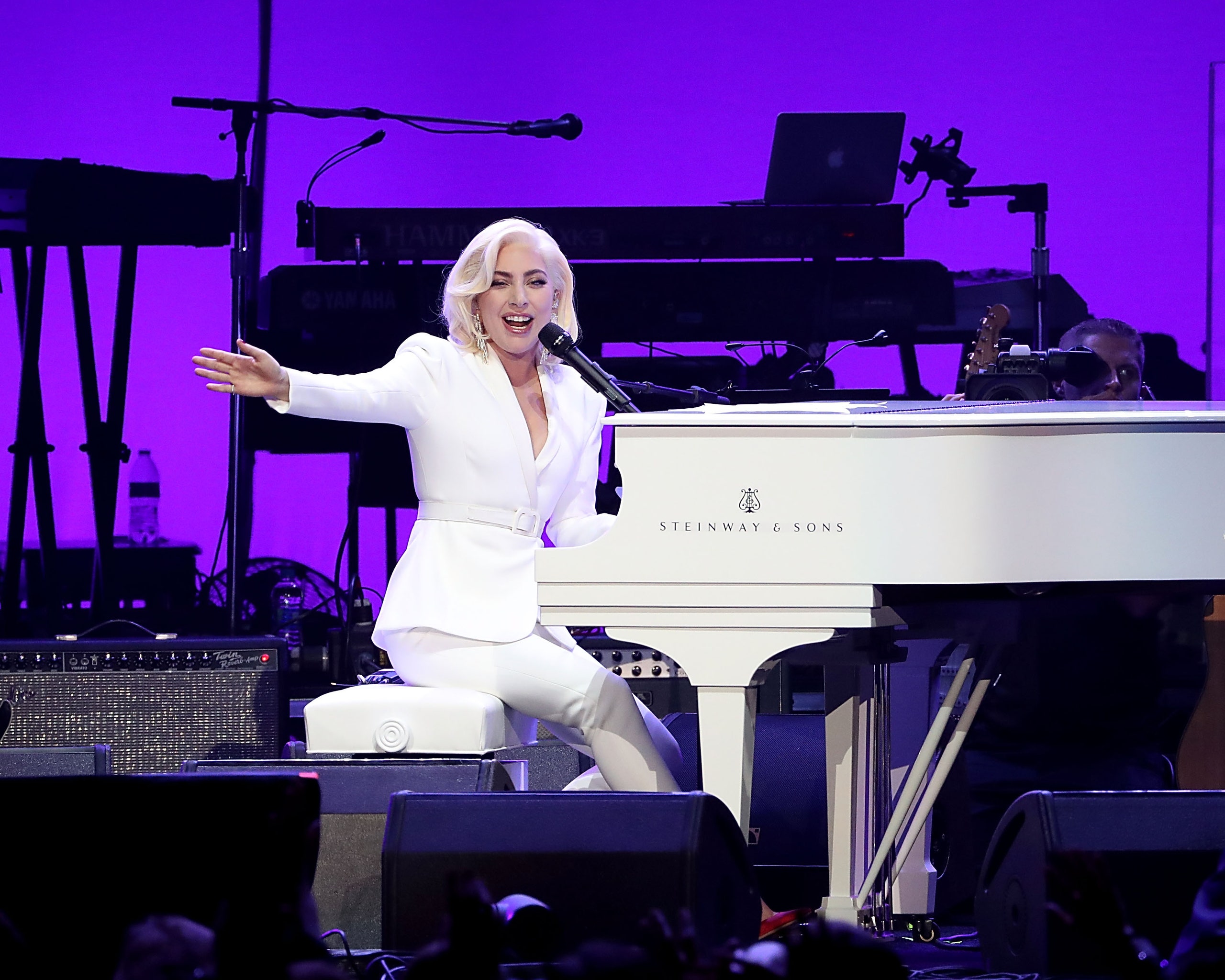 Watch Lady Gaga Sing to All Five Former Presidents at Hurricane Relief ...