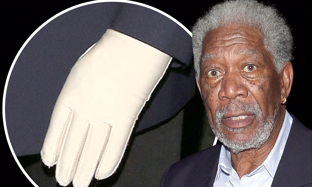 Morgan Freeman dines out wearing compression glove on hand injured in ...
