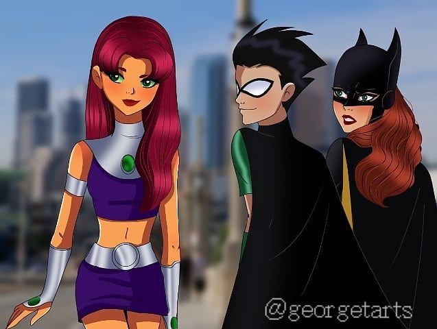 Pin on Robin and Starfire