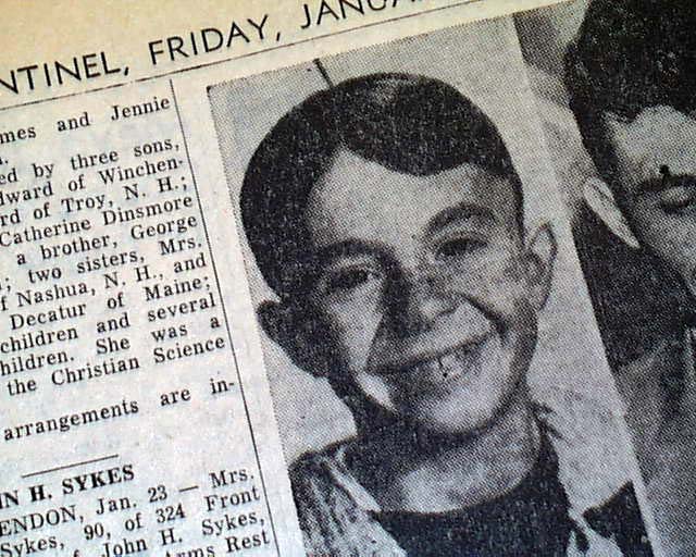 ALFALFA Carl Switzer OUR GANG Murder 1959 Old Newspaper