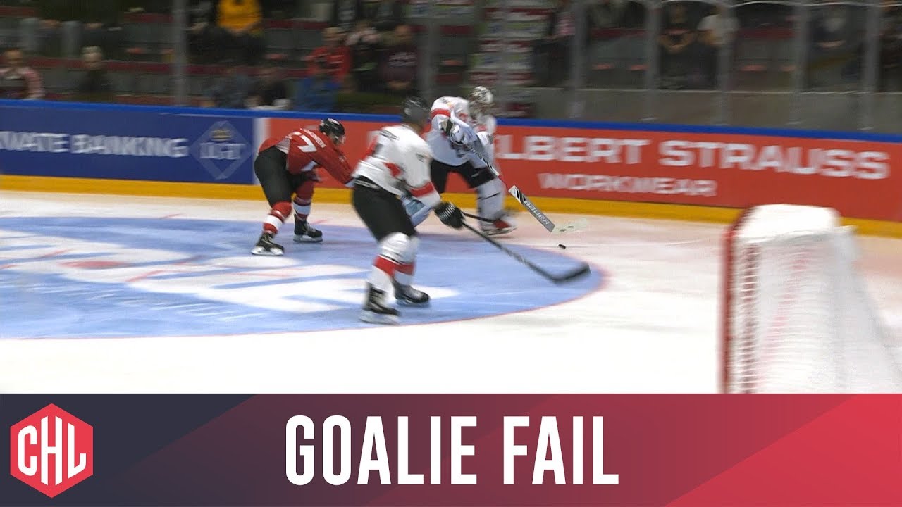 How not to handle the puck as a goalie! - YouTube