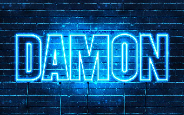 Download wallpapers Damon, 4k, wallpapers with names, horizontal text ...